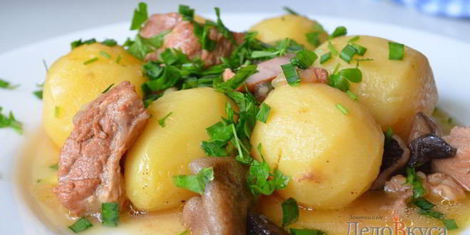 Рецепт жаркого по-домашнему с мясом и грибами