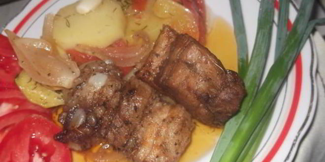 Рецепт жаркого с овощным рагу