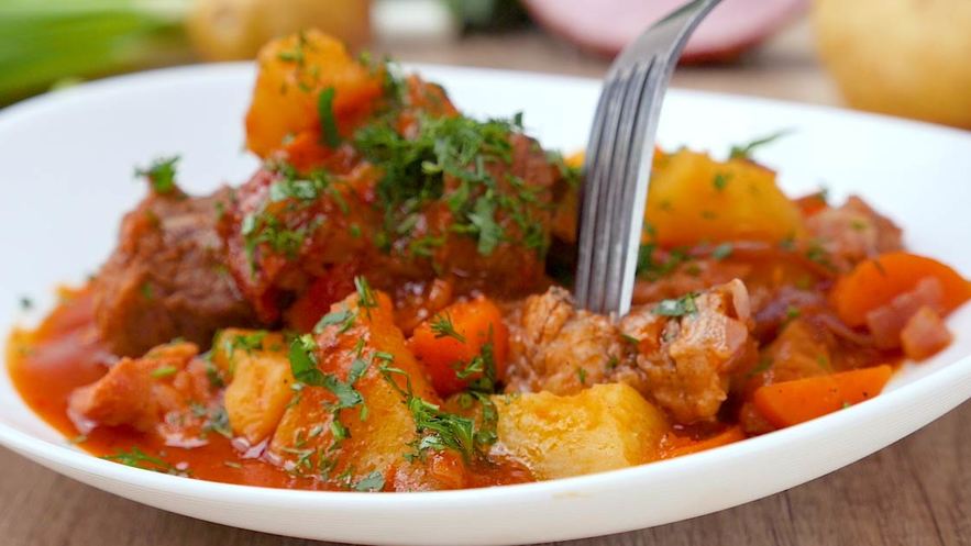 Рецепт жаркого с ветчиной