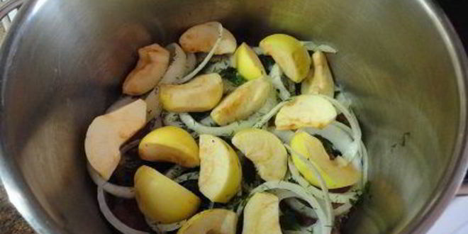 Рецепт жаркого с яблоками