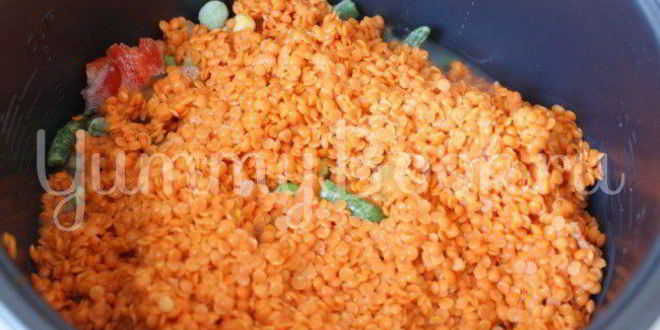 Рецепт чечевичной каши с мясом и овощами в мультиварке