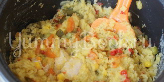 Рецепт чечевичной каши с мясом и овощами в мультиварке