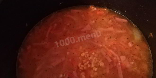 Рецепт гороховой каши с колбасой