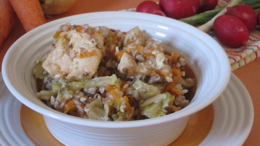 Рецепт гречки с курицей и капустой