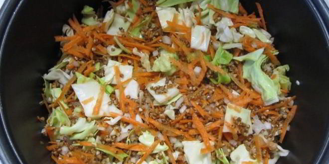 Рецепт гречки с курицей и капустой