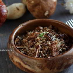 Рецепт Гречневой каши с белыми грибами