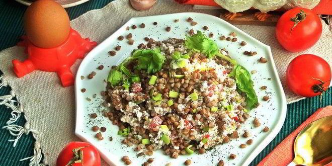 Рецепт гречневой каши с несладким творогом