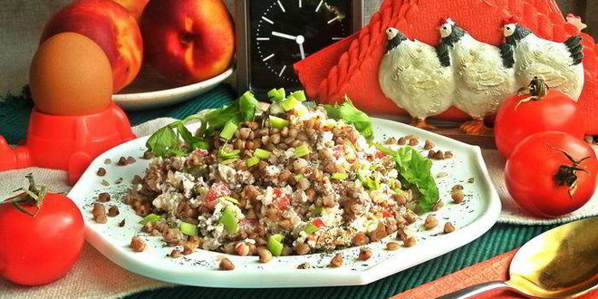 Рецепт гречневой каши с несладким творогом