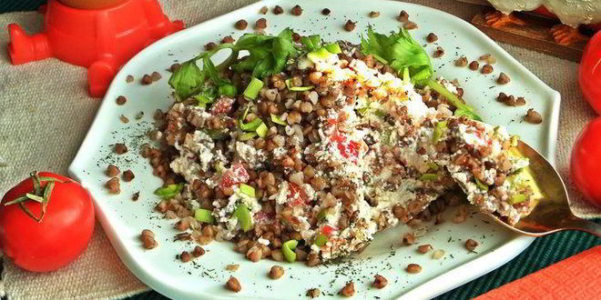 Рецепт гречневой каши с несладким творогом