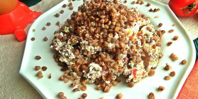 Рецепт гречневой каши с несладким творогом