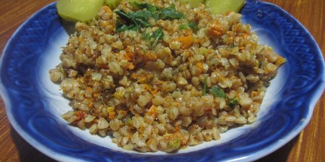 Рецепт тушеной гречневой каши с тыквой