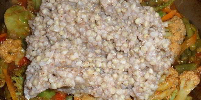 Рецепт зеленой гречки с овощами