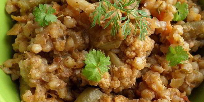 Рецепт зеленой гречки с овощами