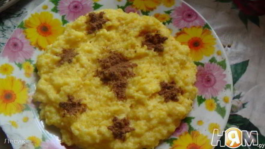 Рецепт каши кукурузной со сметаной и корицей