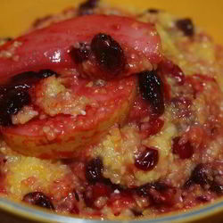 Рецепт Кукурузной каши с грушей, изюмом и клюквой