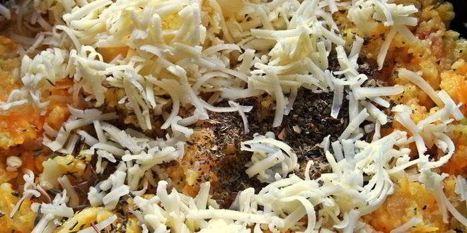 Рецепт поленты с беконом и овощами