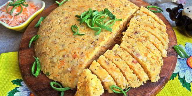 Рецепт поленты с беконом и овощами