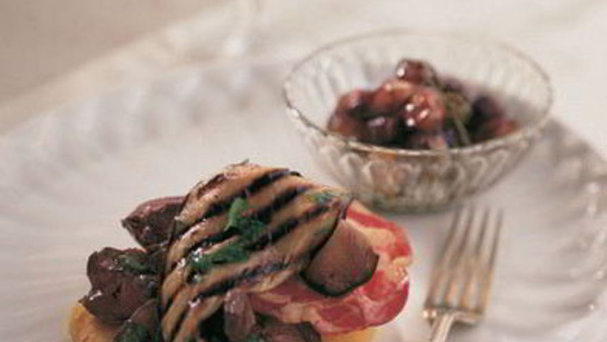 Рецепт поленты с куриной печенью