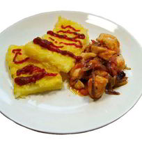 Полента с курицей