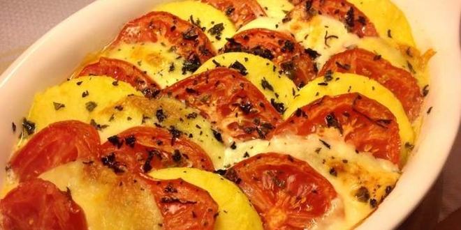 Рецепт поленты с сыром и помидорами