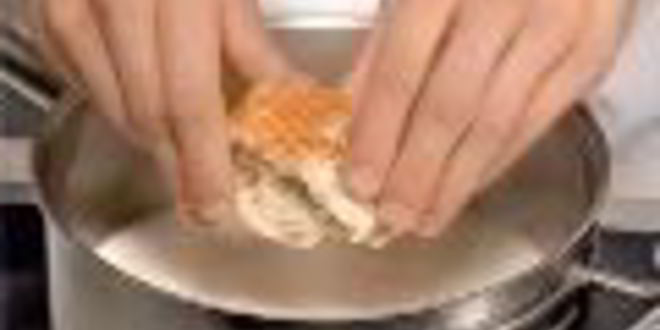 Рецепт поленты с сыром, песто и нутом