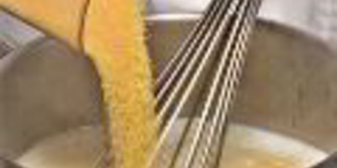 Рецепт поленты с сыром, песто и нутом