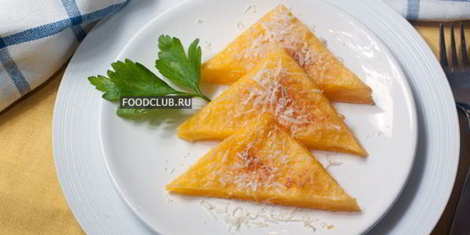 Рецепт запеченной поленты с пармезаном