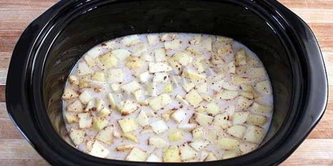 Рецепт ночной овсяной каши с яблоками и орехами в мультиварке