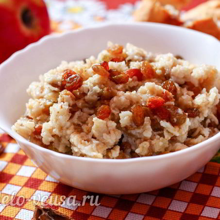 Рецепт Овсяной каши с изюмом