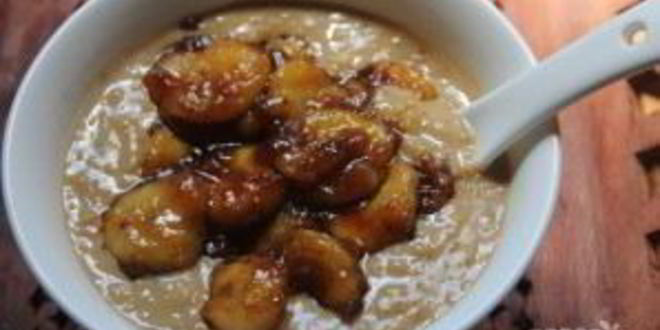 Рецепт овсяной каши с карамелью и бананом