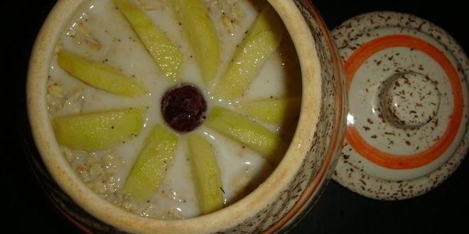 Рецепт овсяной каши с орехами и яблоками в духовке