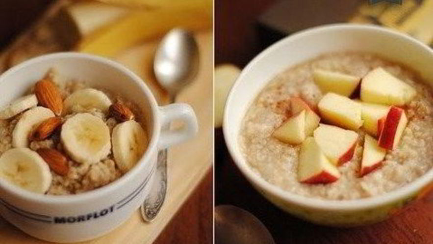 Рецепт овсянки на воде с яблоками