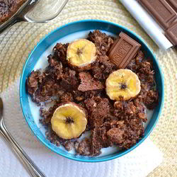 Рецепт Шоколадной овсянки с бананом