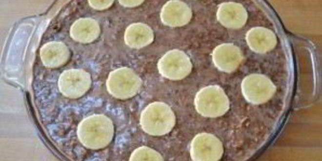 Рецепт шоколадной овсянки с бананом