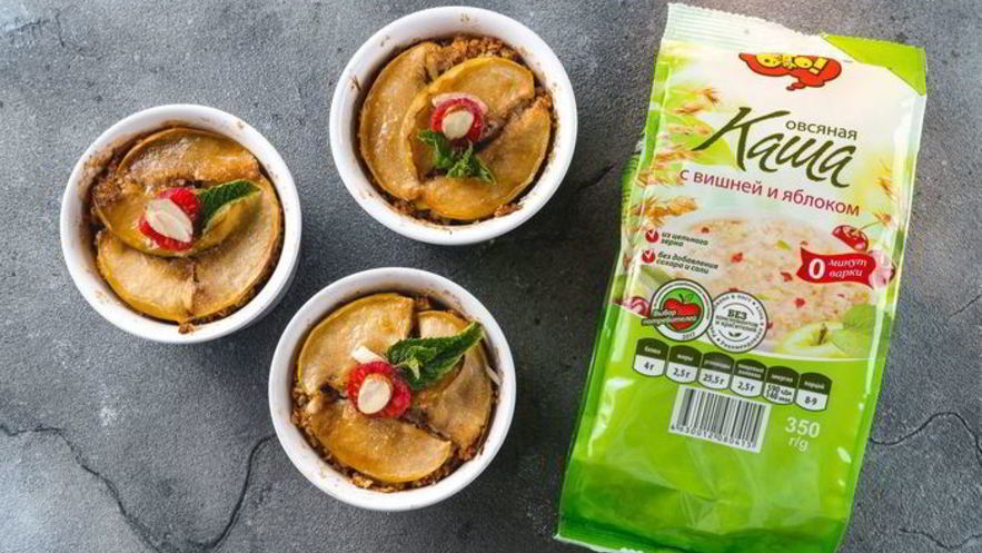 Рецепт запеченной овсяной каши с яблоками и орехами