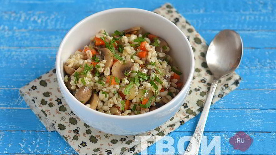 Рецепт перловой каши с грибами
