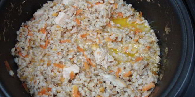 Рецепт перловой каши с курицей в мультиварке