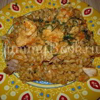 Рецепт Перловой каши с томатом и курицей из мультиварки