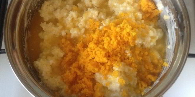 Рецепт апельсиновой пшенной каши с карамельным бананом