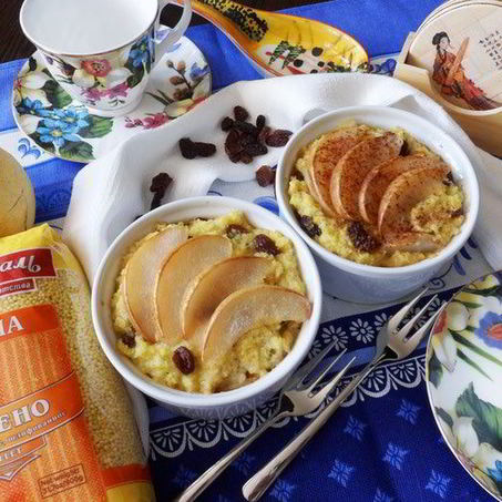 Рецепт Каши пшенной с грушами и изюмом