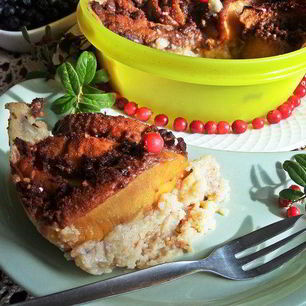 Рецепт Каши пшенной, запеченной под персиком