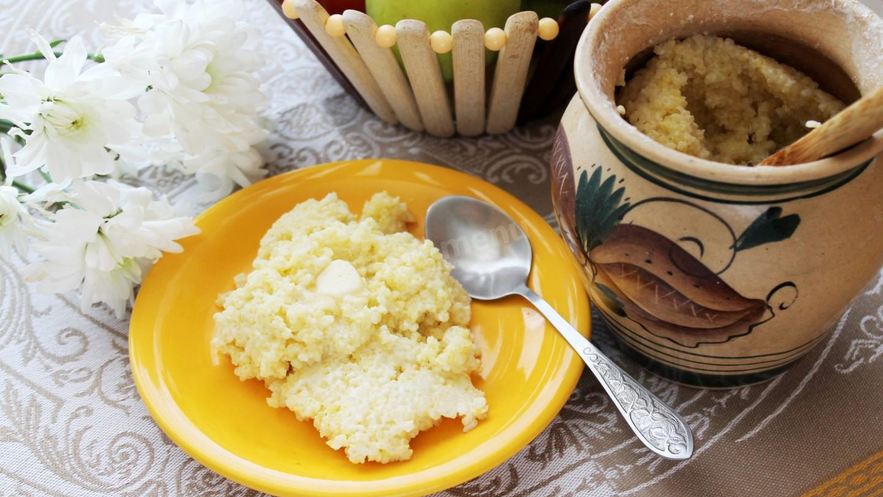 Рецепт пшенной каши на молоке в духовке в горшочке