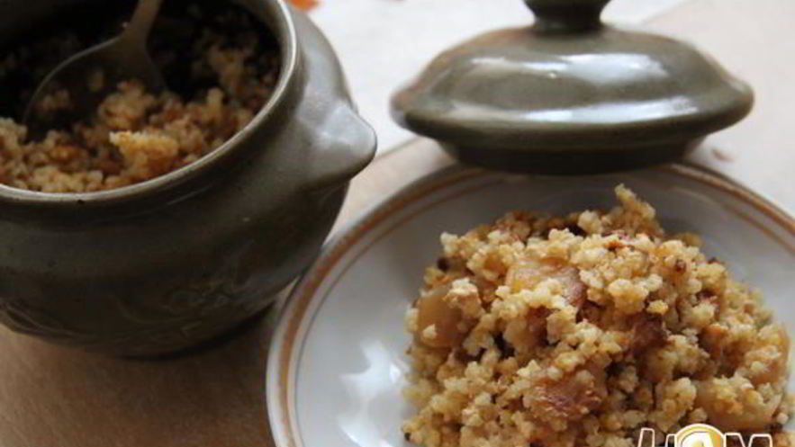 Рецепт пшенной каши с карамельными яблоками