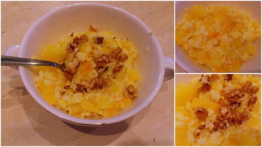 Рецепт пшенной каши с тыквой и апельсином на пару