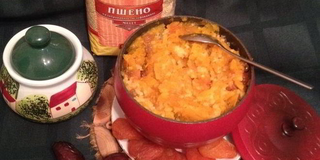 Рецепт пшенной каши с тыквой и сухофруктами