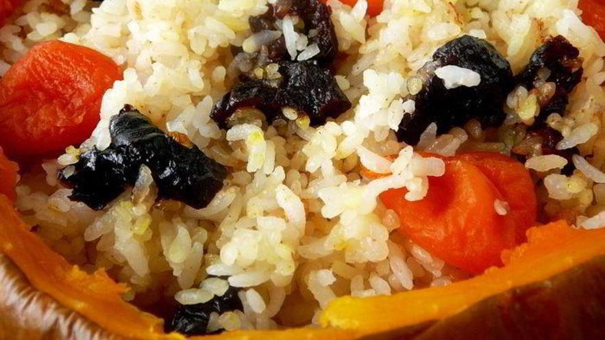 Рецепт сладкой рисовой каши в тыкве