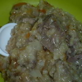 Рецепт Ячневой каши на бараньей рульке