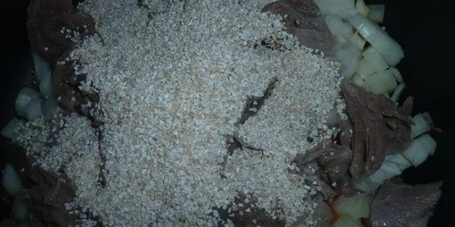 Рецепт ячневой каши на бараньей рульке