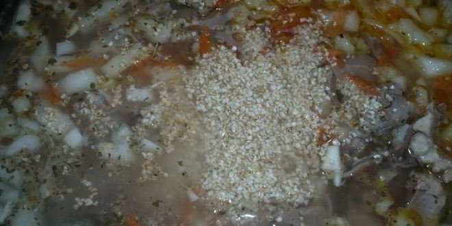 Рецепт ячневой каши на бараньей рульке