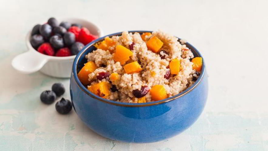 Рецепт ячневой каши с печеной тыквой и клюквой